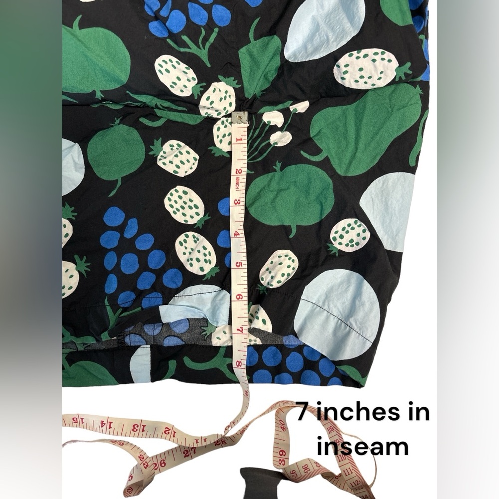 Marimekko Black, Green, and Blue Patterned Women Shorts - Picture 8 of 8